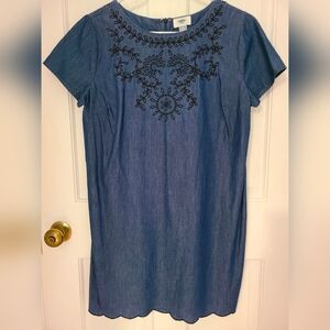Old Navy Blue Tunic with Black Embroidery